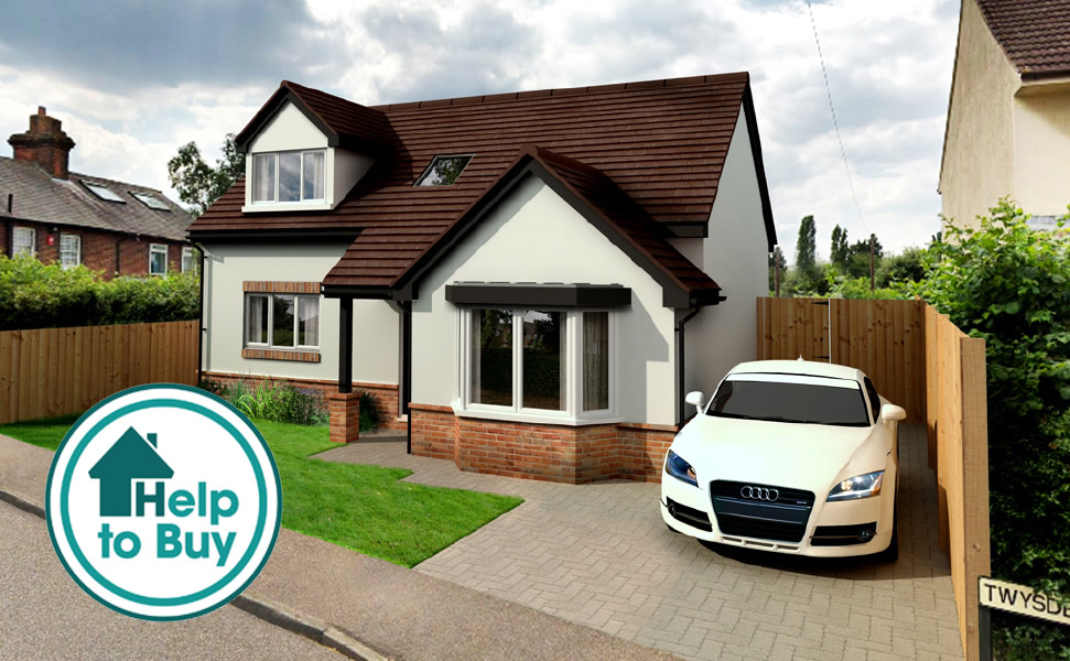 angled shot of nice houses and white car on driveway