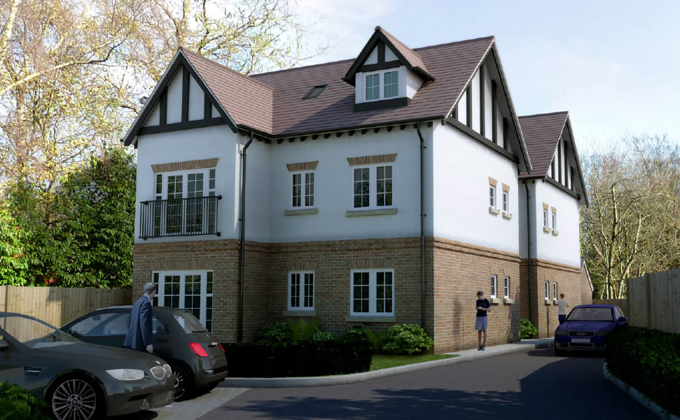 three storey house with balcony at the front